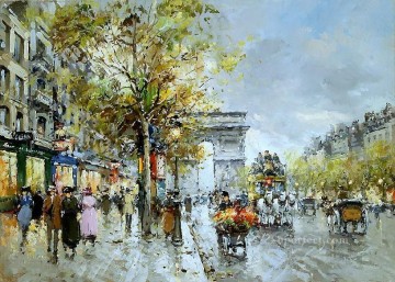 Landscapes Painting - yxj053fD impressionism street scene Paris